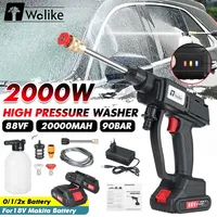 90Bar 2000W Wireless High Pressure Car Wash Washer Gun 20000mah Foam Generator Water Gun Spray Cleaner For Makita Battery