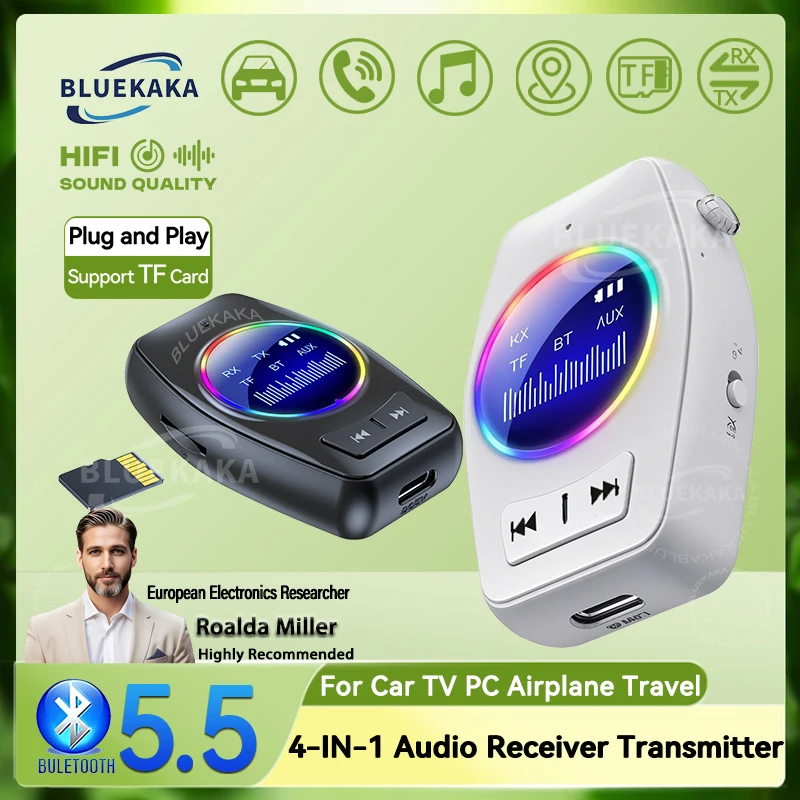 novas-atualizacoes-4-em-1-bluetooth-55-receptor-de-audio-transmissor-35-mm-aux-tf-cartao-play-adaptador-sem-fios-musica-estereo-rgb-hd-display-led-com-microfone-para-automovel-tv-pc-ap