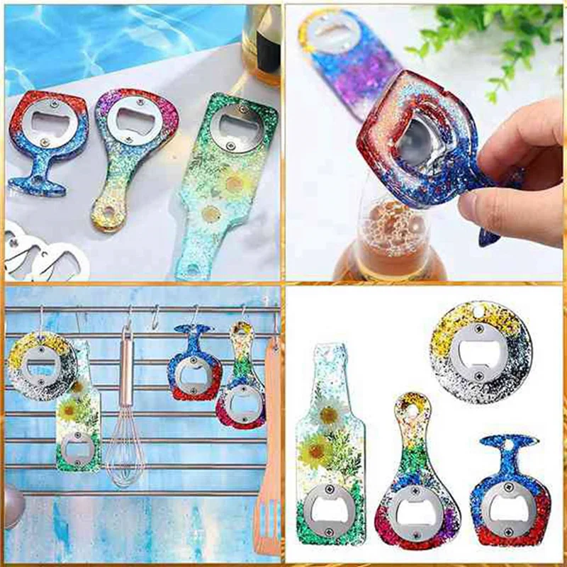 

ABAH-240Set DIY Bottle Opener Insert Kits,Beer Bottle Opener Hardware Parts Accessories For Resin Mold Bottle Opener