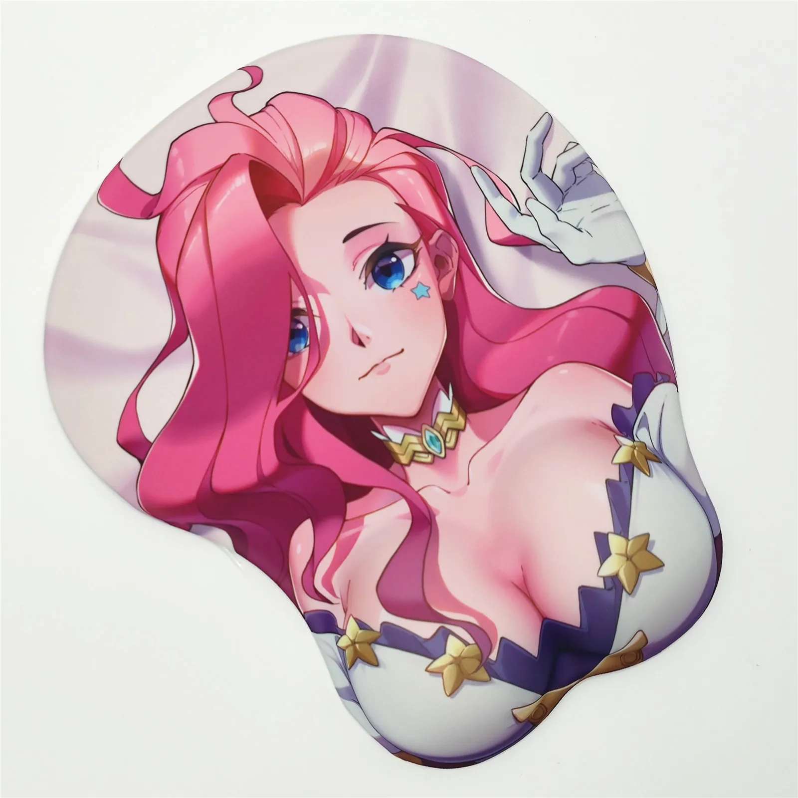 LOL  Seraphine Sexy Big Breast Gaming Anime 3D Mouse Pad Cute Manga Pad with Wrist Oppai Silicone Gel Boob Mat