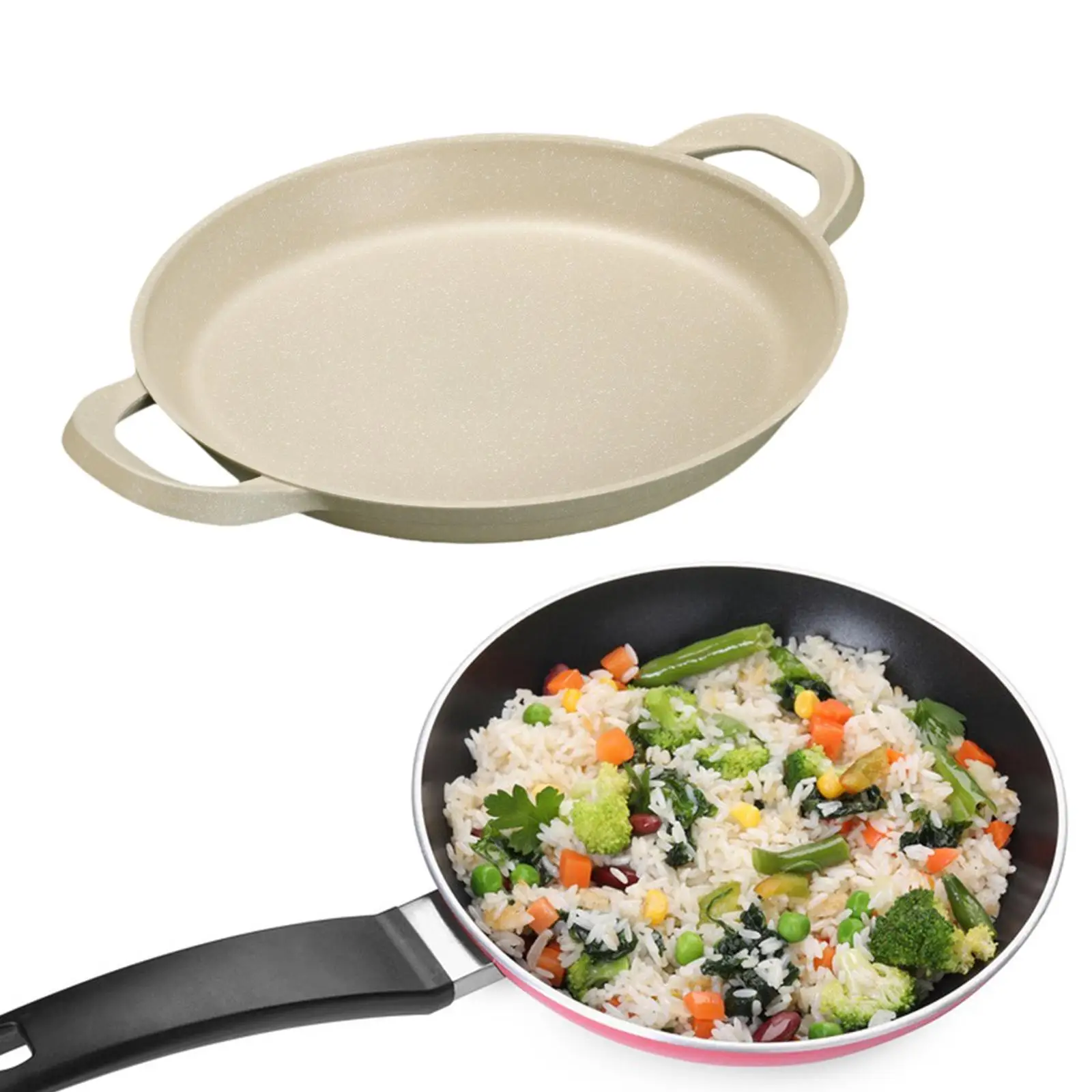 مقلاة مستديرة غير لاصقة خفيفة الوزن مقلاة عجة متبلة مقلاة للطهي ستيك نزهة في الهواء الطلق داخلي الشواء المنزل