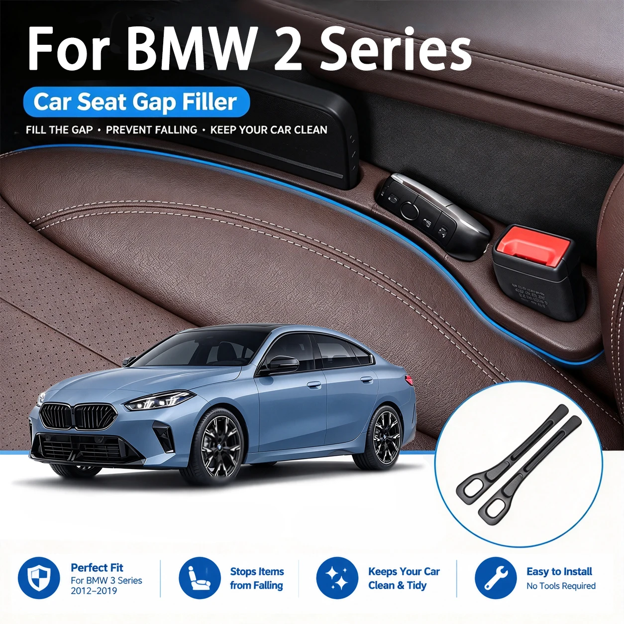 Easy Install Gap Filler Strips For BMW 2 Series Flexible, Stylish Convenient Prevent Small Items Falling Tool-Free