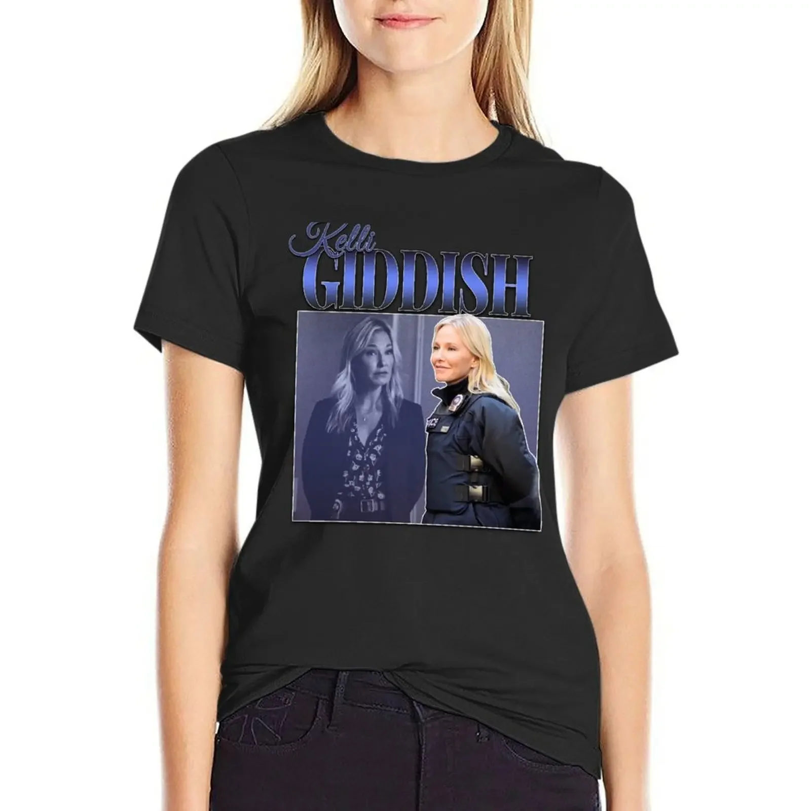 

Kelli Giddish Amanda Rollins Vintage 90s Inspired Homage Tee T-Shirt hippie clothes oversized funnys cotton t shirts Women
