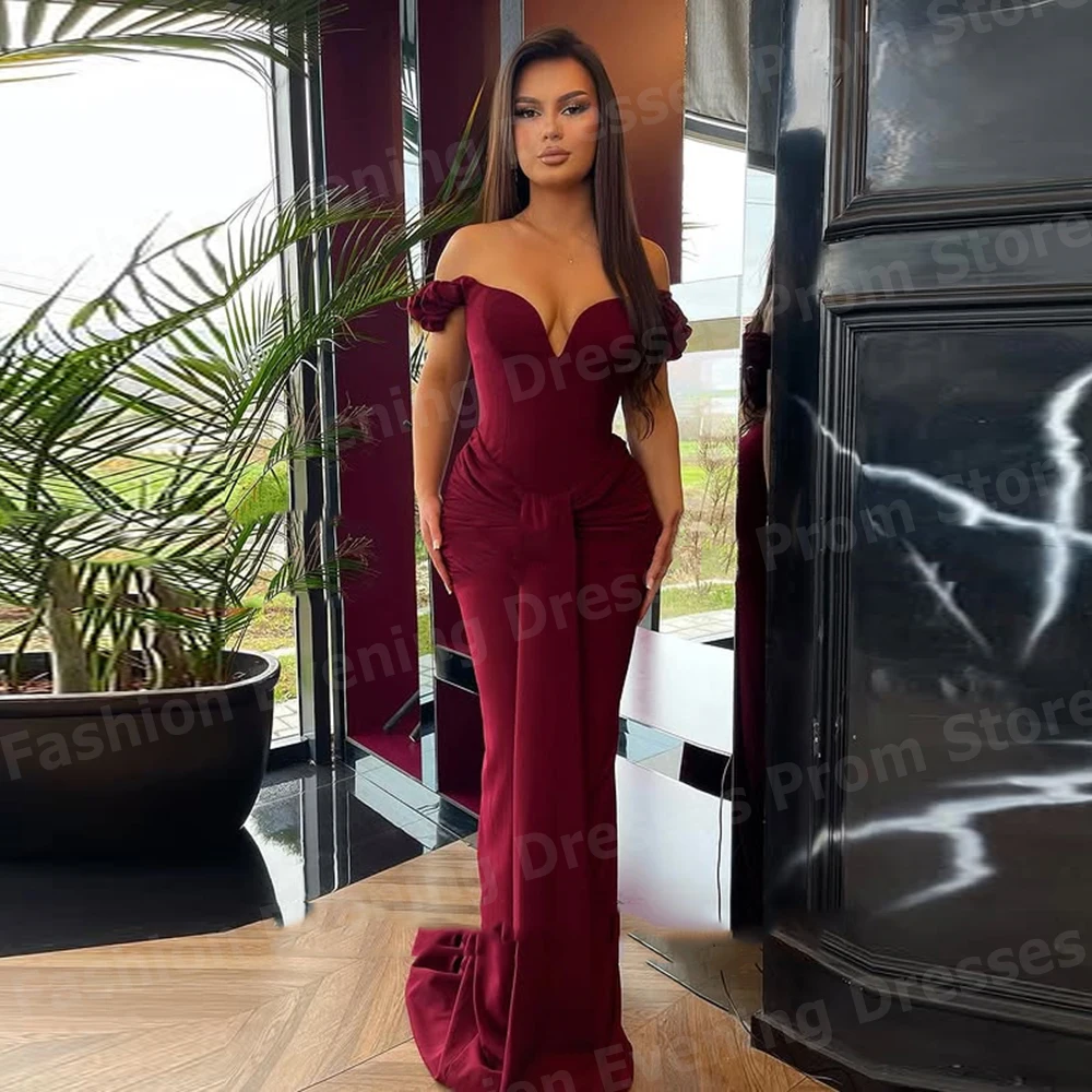 

2025 Elegant Women Mermaid Evening Dresses Sleeveless Prom Gowns Customized شارون سعيد فساتين سهره Off The Shoulder فساتين سهرة