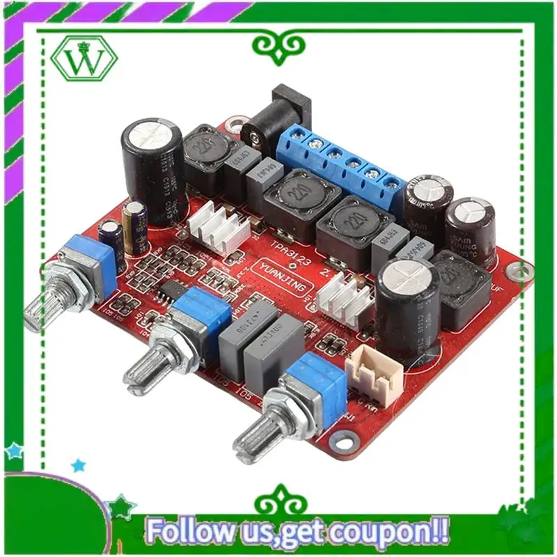 ABIK-TPA3123 Audio Board Module DC12-24V 2.1 Triple Channel Amplifier Board 2X25w+50W Subwoofer Module Durable Easy To Use