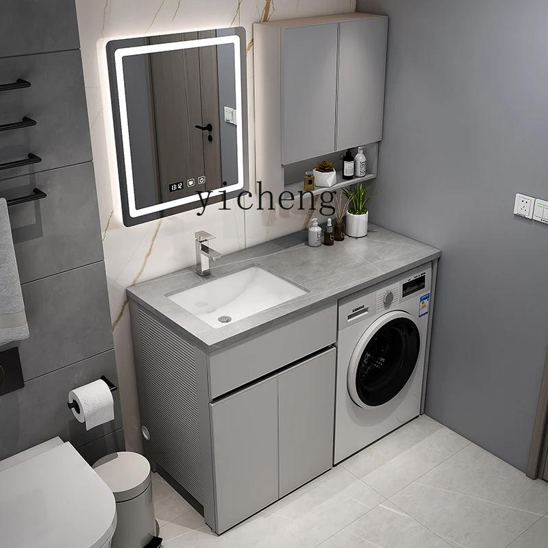 ZC space aluminum bathroom cabinet combination rock slab intelligent washbasin pool balcony washing machine cabinet