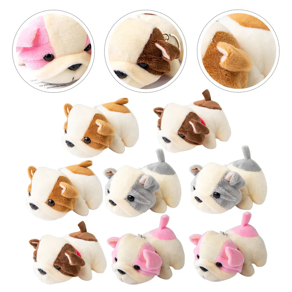 

Набор из 8 износостойких брелоков-подвесок в виде плюшевых собачек для ключей, сумок, украшения автомобиля, милые портативные аксессуары для подвешивания