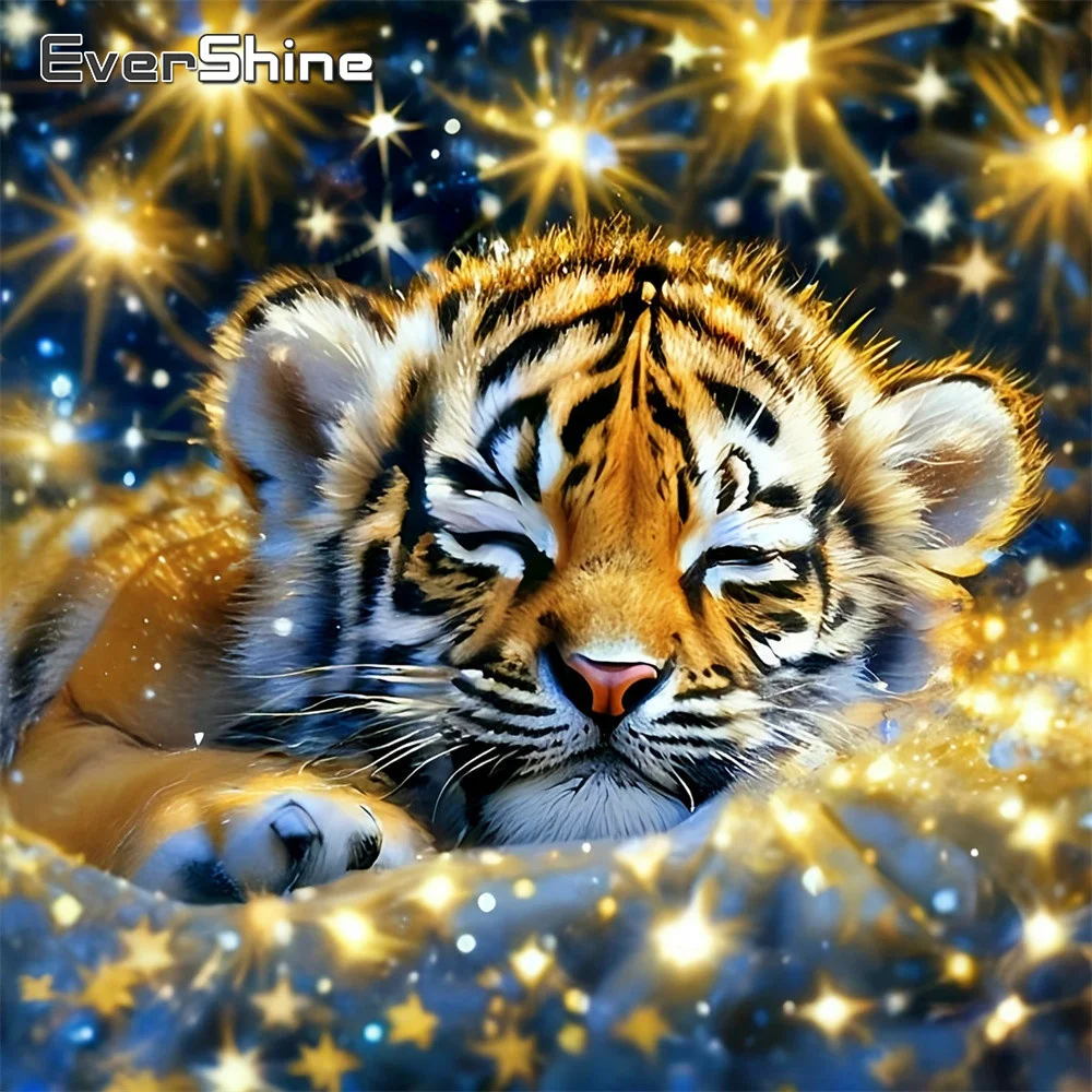 

Алмазная вышивка EverShine DIY: Полноценная квадратная/круглая алмазная мозаика с изображением тигра, стразы, ручная работа