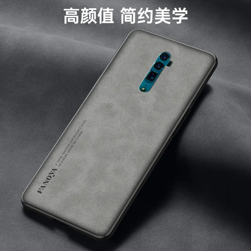 Oppo reno 10x zoom cph1919 fall pu leder oberfläche harte pc rückseitige abdeckung matte stoß feste telefon hülle für oppo reno 10x reno10x zoom