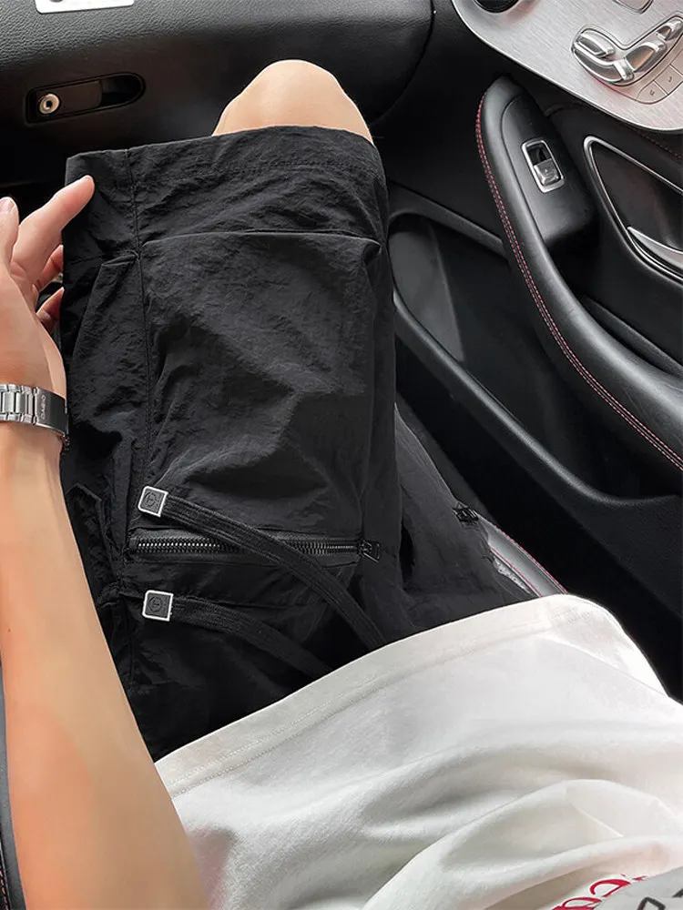 

Bla Ice Silk Qui Dry Workwear orts Men's Outdoor Climbing Four-Five Split Pants mid Waist Loose Fit Summer orts