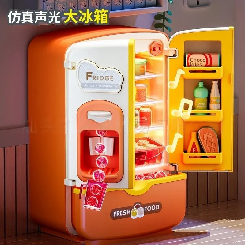 Casa de brincar infantil, simulação de cozinha, geladeira, brinquedos, meninos e meninas, presentes educativos de aniversário, 1 de junho, crianças