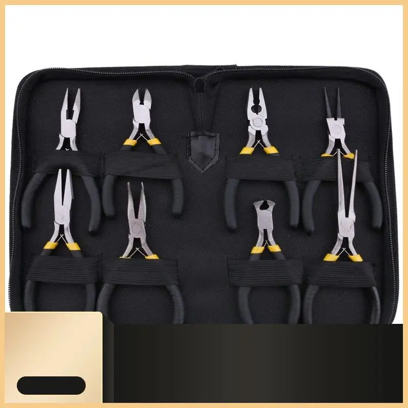 

Набор мини-плоскогубцев, 8 шт., длинный нос с зубцами, плоские губки, круглые изогнутые иглы, диагональные носовые режущие конец проволоки, плоскогубцы Linman Wi