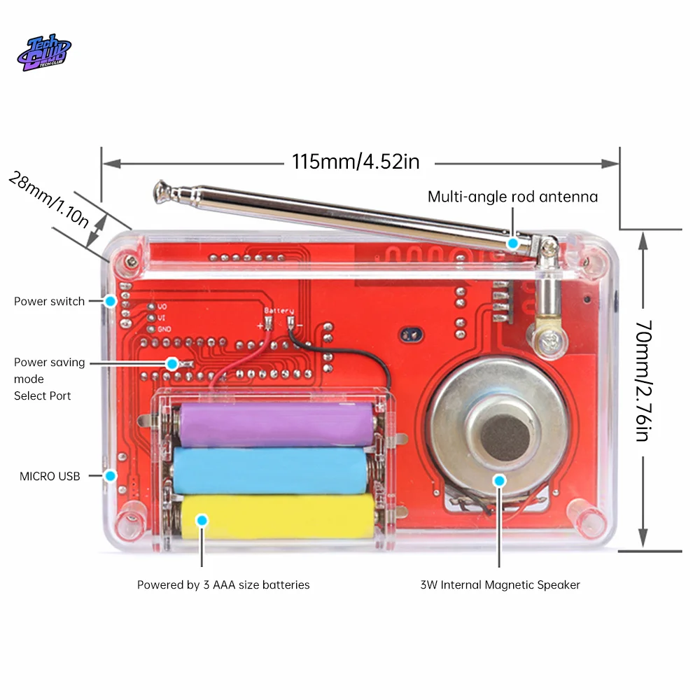 DIY FM Radio Electronic Kit Adjustable Frequency 150Hz-20KHz Digital Display Solder Project Practice Solder Electronic Component