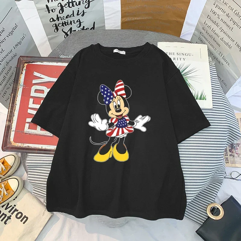 Kawaii Mickey Anime Blouses Y2k Women Clothing Graphic T Shirts Clothes Harajuku Oversized T Shirt Womens Tops