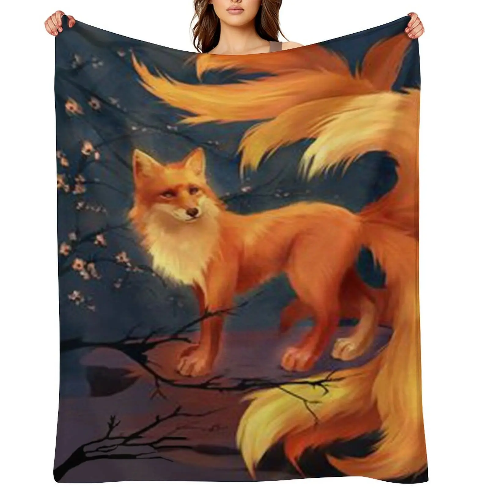 

Kitsune Throw Blanket Extra Large Throw Cute Plaid Stuffeds Luxury Throw Blankets