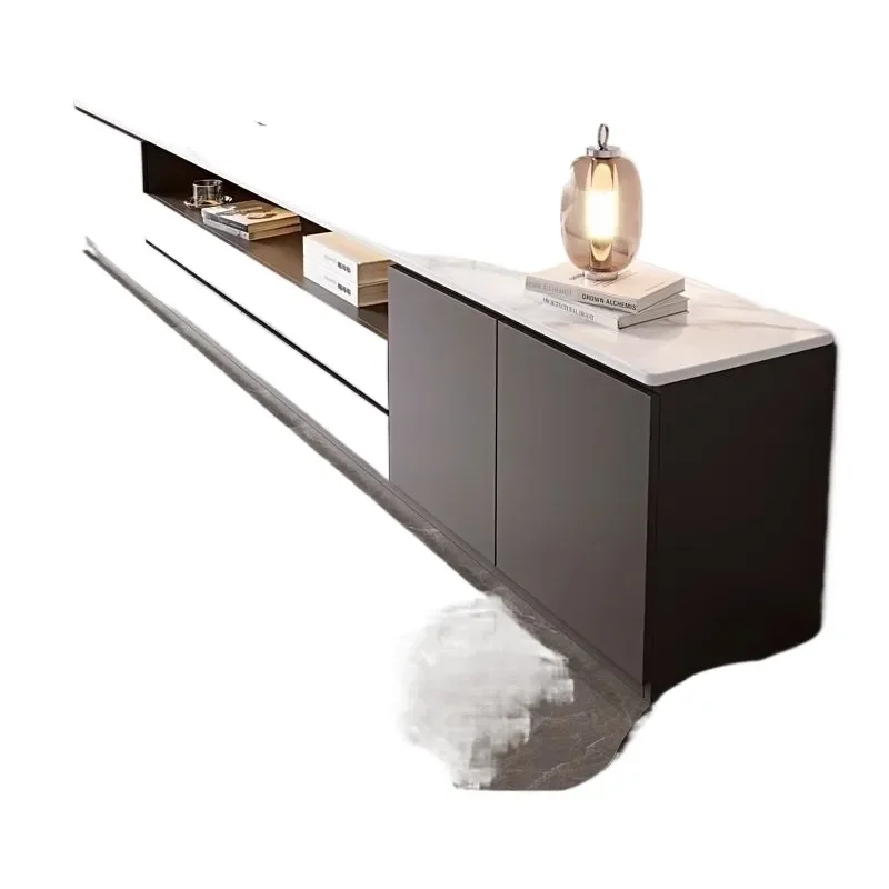 Double Layer TV Cabinet Household Paint Free Storage Large Capacity High Grade Mildew Proof Floor To Ceiling Living Room