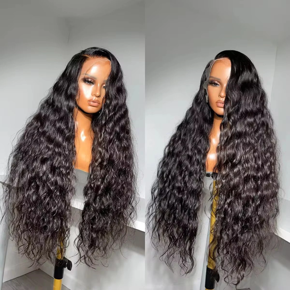 

250% High Density Deep Wave 13x6 HD Lace Frontal Wig Kinky Curly Water Brazilian Human Hair 4x4 HD Lace Closure Wig For Women