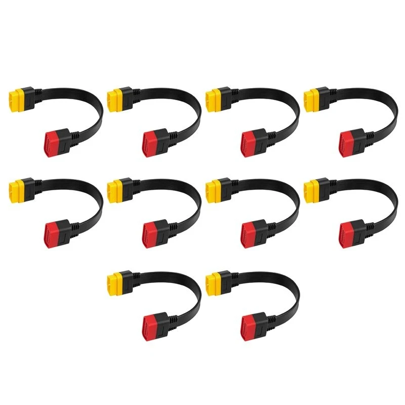 10X OBD OBD2 Extension Cable Connector For Launch X431 V/Easydiag 3.0/Mdiag/Golo Main 16Pin Male To Female Cable 36Cm-A99D