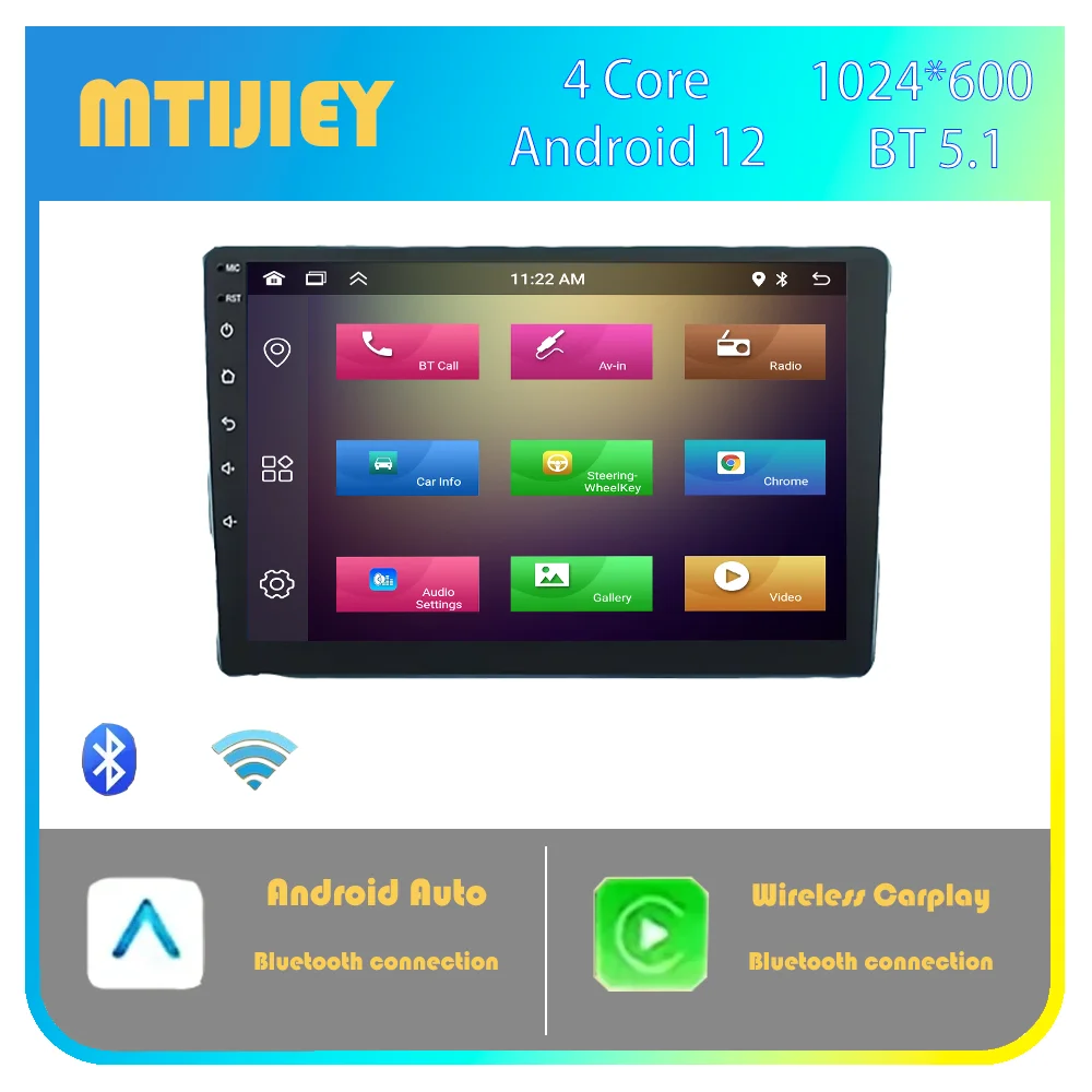

Universal 7 inch Car Radio With Bluetooth Wireless Carplay Android Auto Mirror Link Stereo