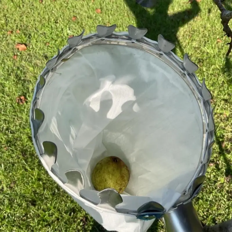 2025 New Adjustable Stainless Steel Fruit Gathering Tool With Extendable Handle And Durable Collection Basket