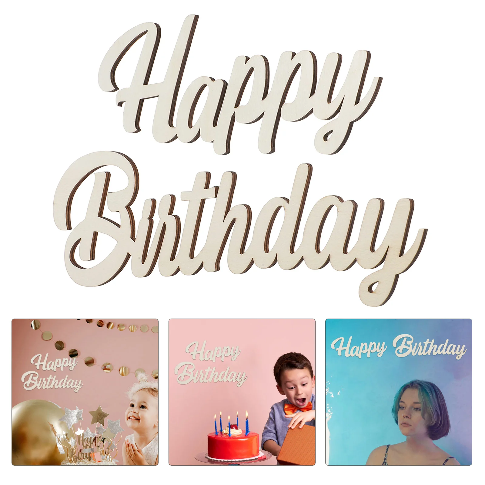 1 Set Happy Birthday Wooden Plaque Decor Wall Happy Birthday Hanging Sign Happy Birthday Sign Plaque Happy Birthday Plaque Sign