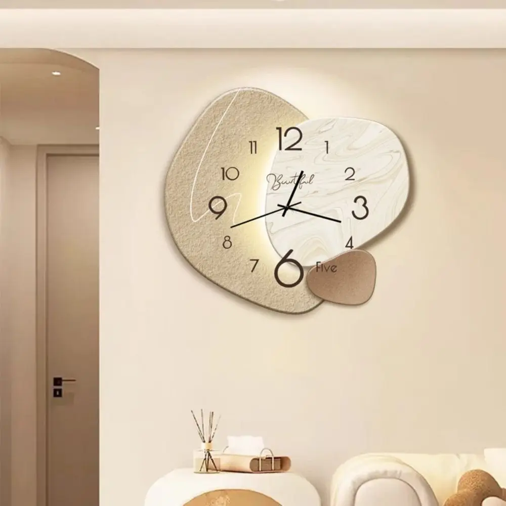 Fashionable Nordic Wall Painting Light High-end Easy to Read Digital Wall Clock Decorative Wall Hanging Clock Bedroom