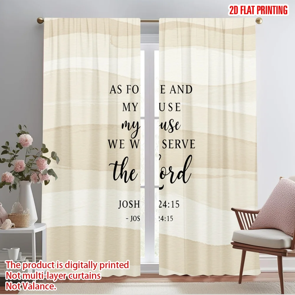 

2pcs 2D flat printing Drapes House Serve Lord Joshua 100% Polyester Without Electricity 0 for Room bedroom wall decor