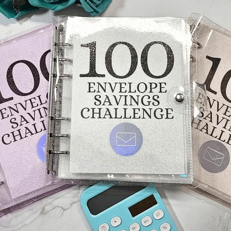 Money-Saving Challenge Kit, 100 Envelope Challenge Binder For Saving 5050 Cash Envelopes For Budget Planning Easy Install