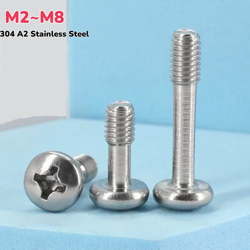 M2 M2.5 M3 M4 M5 M6 M8 304 A2 Stainless Steel Cross Pan Head Lock Screw Anti Falling Screw Half Thread Bolt Length 6mm-60mm