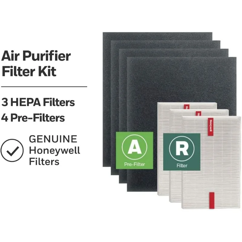 HEPA Kit – Includes 3 HEPA R Replacement Filters and 4 A Carbon Pre-Cut Pre-Filters