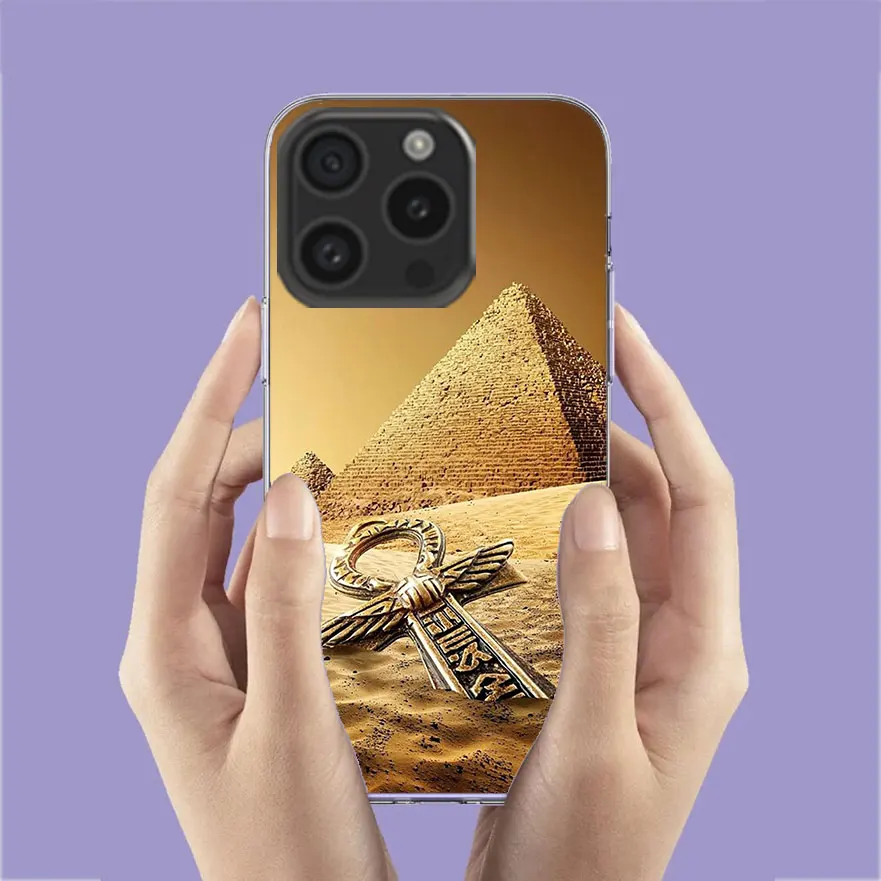 Altes Ägypten Ägyptischer Gott Horus Kemetic Heru Klare Handyhülle für Apple iPhone 12 13 Mini 14+ 15 Plus 16 Pro Max Cover 11 Pro X