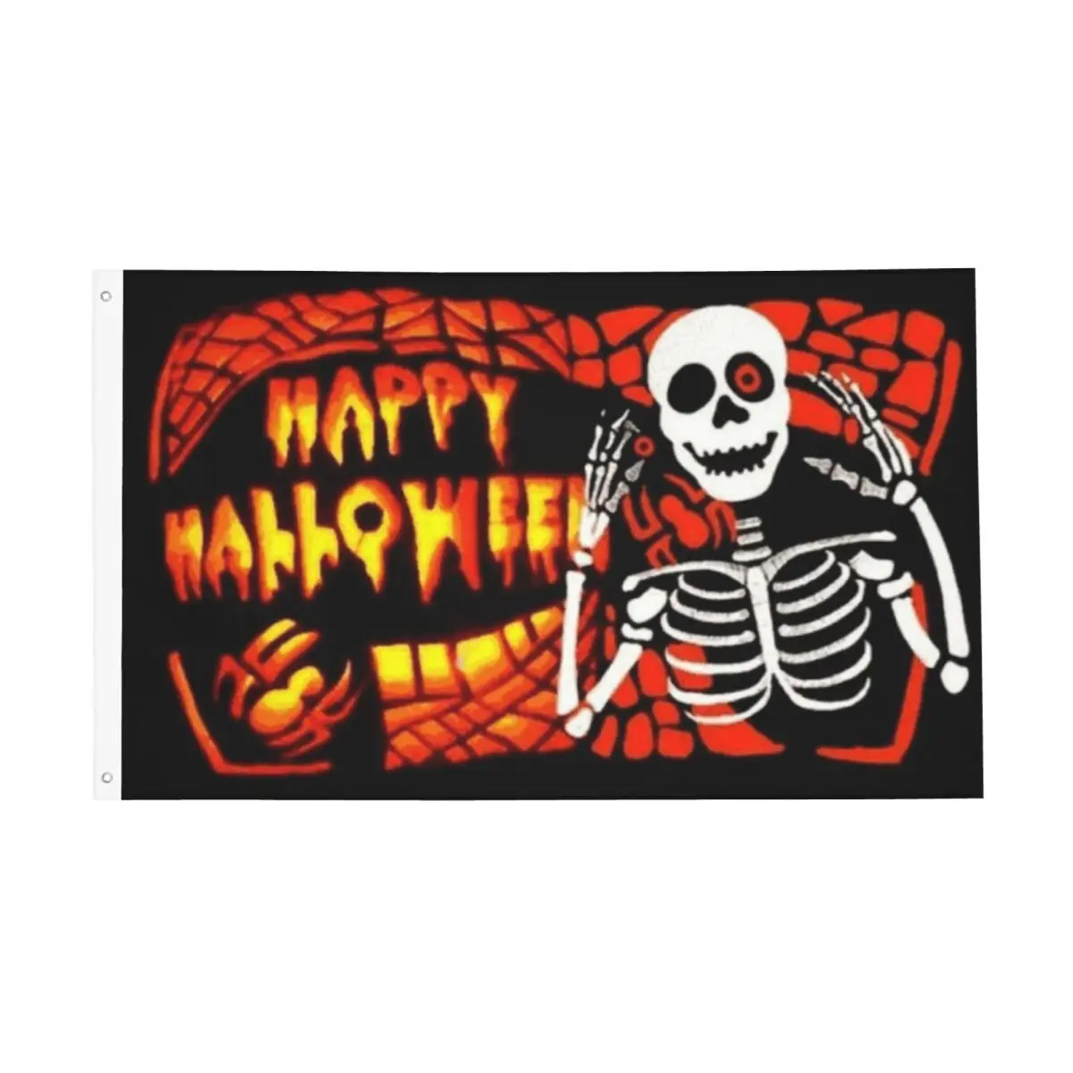 HALLOWEEN SKELETON BONES Flag Decor 3x5FT Polyester Material Outdoor Lawn Vibrant Colors Flowy Bright