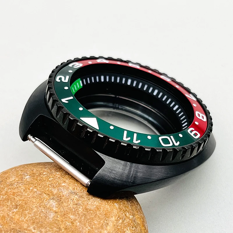 44mm Abalone PVD Black Watch Cases Fits Seiko 6105 6309 Turtle NH35 NH36 4R36 7S26 Movement Watch Repair Parts