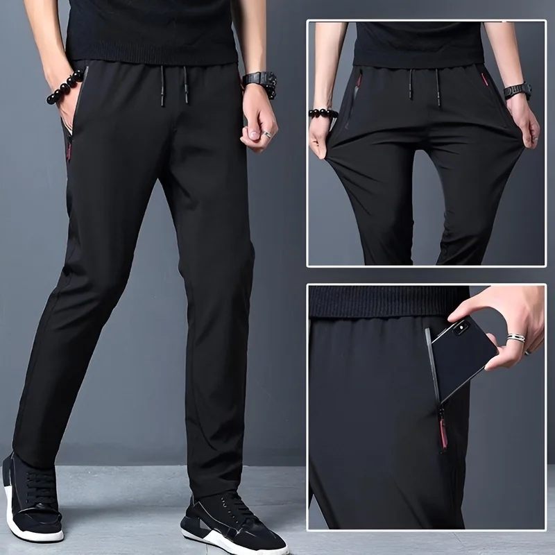 

Men’s quick-dry ice silk Casual With zipper