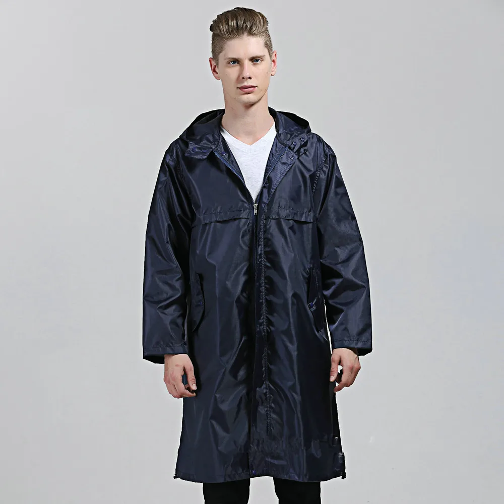 Waterproof Lightweight Hooded Rain Coat for Men, Navy and Black Raincoats, Ponchos, Plus Size, XL