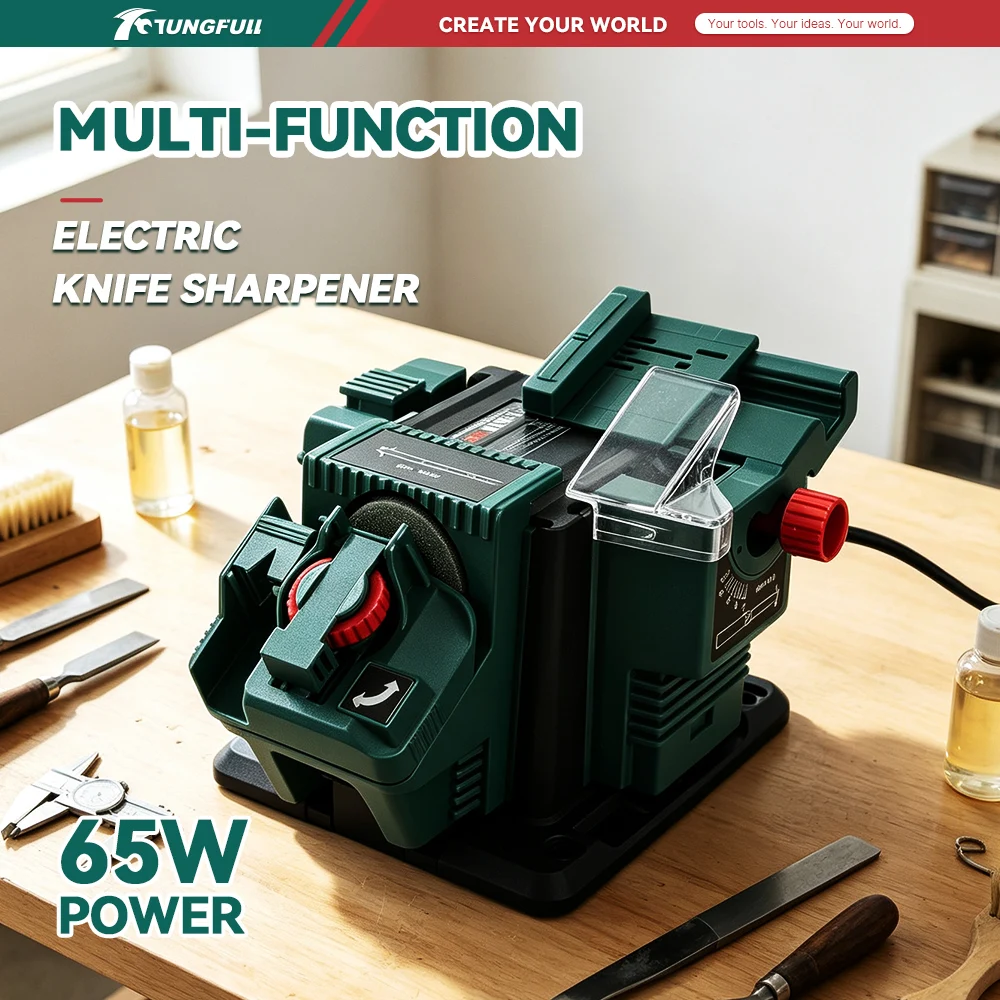 TUNGFULL Multi Function Electric Sharpener 65W 220V Drill Bit Knife Scissor Chisel Planer Blade Grinding Sharpening Machine