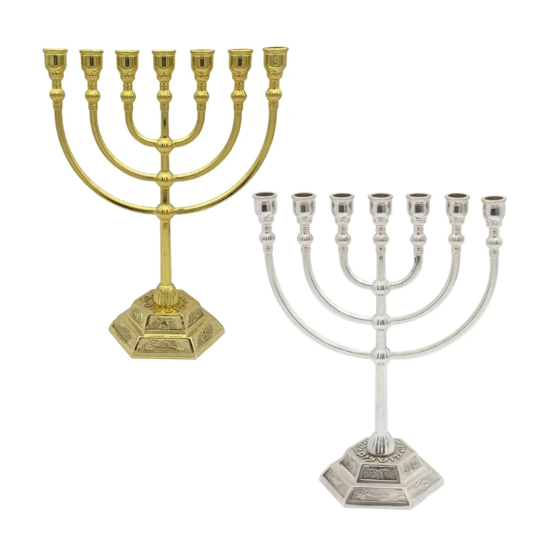 

Holder Traditional Jewish Menorah 7 Branch Jerusalem Temple Dropship