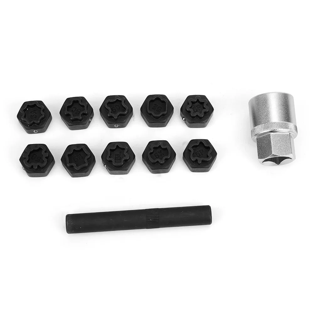 

12Pcs Anti-Theft Locking Wheel Nut Socket Set Remover Install Tool for Benz Mercedes Automotive Manual Repair Tool