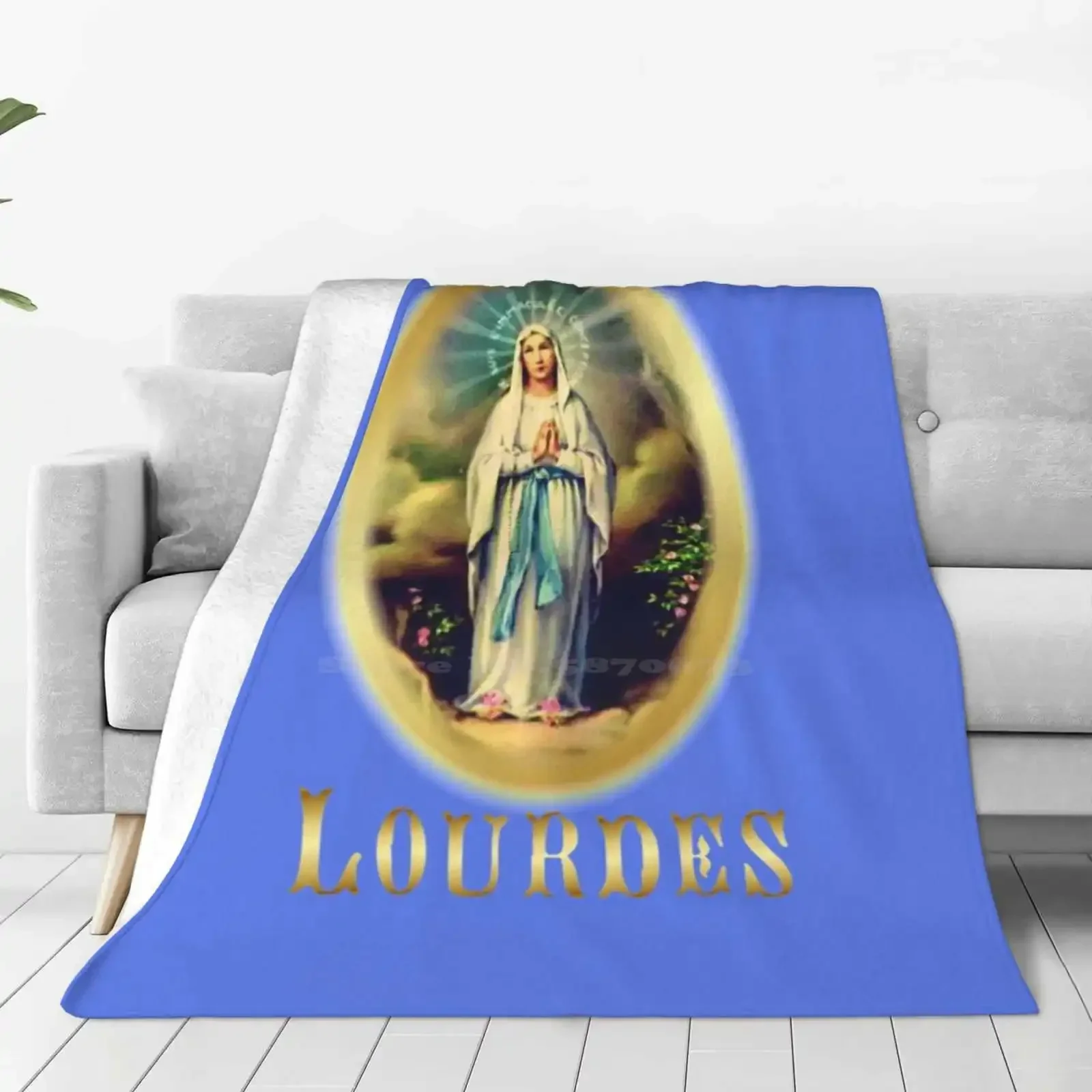 Our Lady Of Lourdes Virgin Mary France St Bernadette France Catholic Blanket Soft Warm Travel Portable Blanket Lourdes