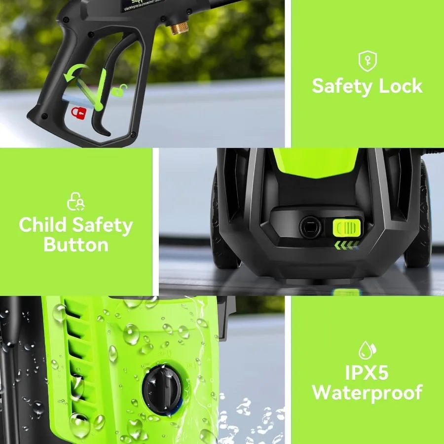 منظف ضغط 5000 رطل لكل بوصة مربعة 2025 مع أداء تنظيف عالي الطاقة 4.0 GPM فوهة قابلة للتعديل وزجاجة صابون مدمجة لـ Eff