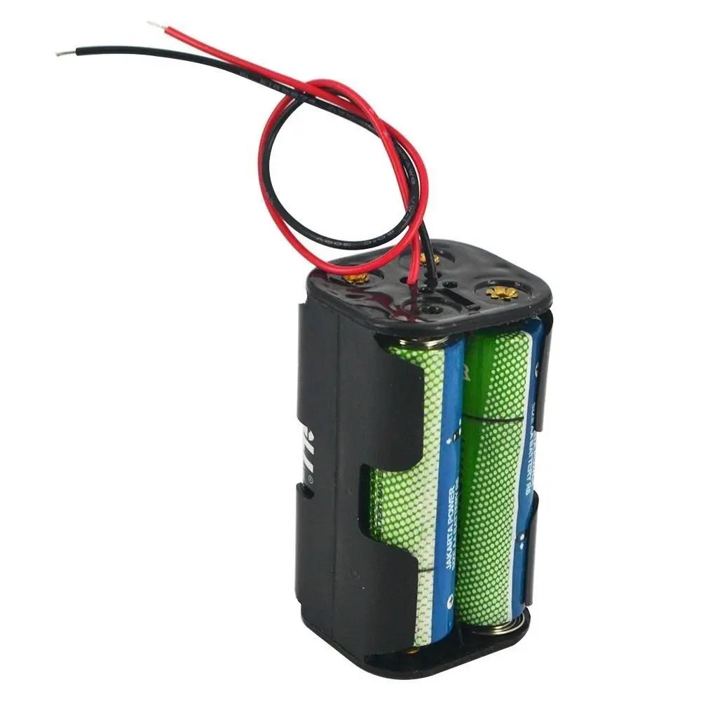 6V Plastic Double-deck Case Box With Wire Leads Holder Case 4 x AA Battery Back Battery Case AA Battery Holder Battery Storage