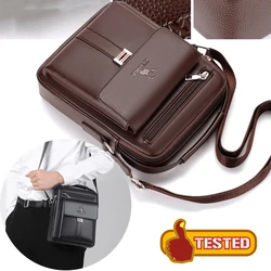 Yeni erkek hakiki deri Crossbody omuz çantaları yüksek kalite Tote moda iş adamı askılı çanta deri çanta Fanny paketi