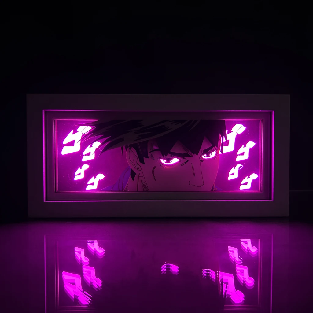 Anime Led Light Box Jojo Bizarre Adventure Rohan Paper Cut Shadow Box Jotaro for Room Deco Table Lamp Jolyne Jojo's Lightbox Dio