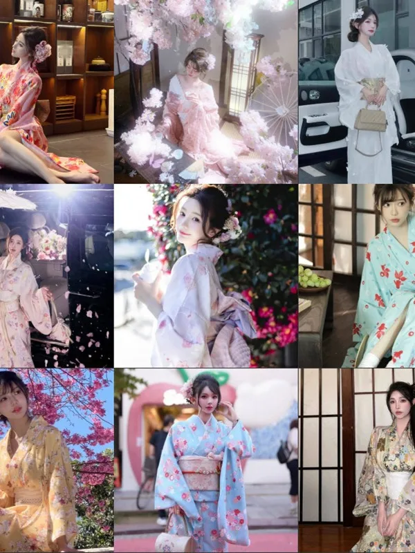 New Sle Outdoor Photoaphy Selfie Studio Kimono Dr Fre Blossom Firework Design Studio Lighting Costume Girls Dr