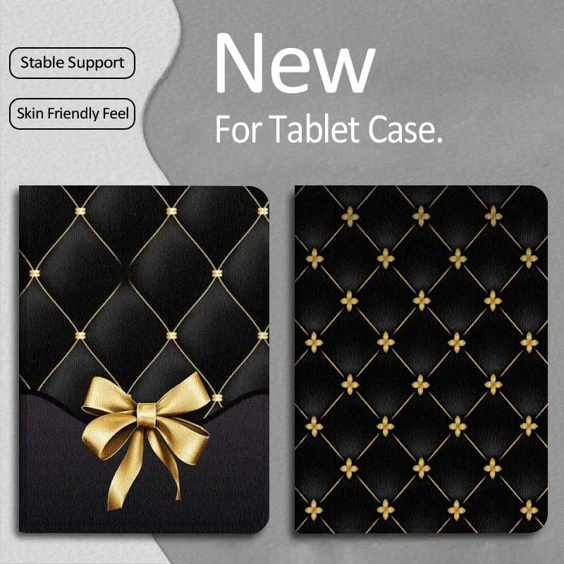 

Popular Black Bow Pattern For Apple iPad Pro Air 13 2 7th 6th 2025 M2 M3 M4 M512.9 13 inch Foldable Tablet Case Gift