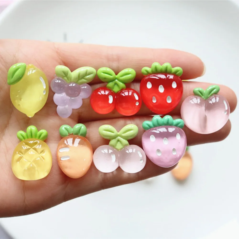 9pcs Cute Glitter transparent A fruit party Refrigerator Magnet Photo Wall message board Magnetic stickers Home Decor