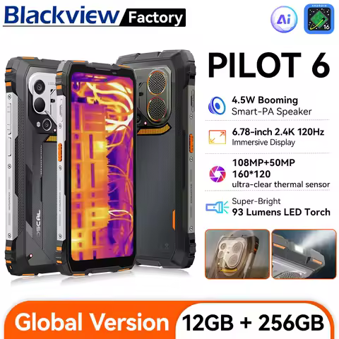 Blackview 2026 Blackview OSCAL PILOT 6 Thermal Rugged Smartphone Android 16 6.67" 2.4K 120Hz Display Mobile Phone 12GB+256GB 10000Amh NFC Review — Spezifikationen & bester Preis 2026