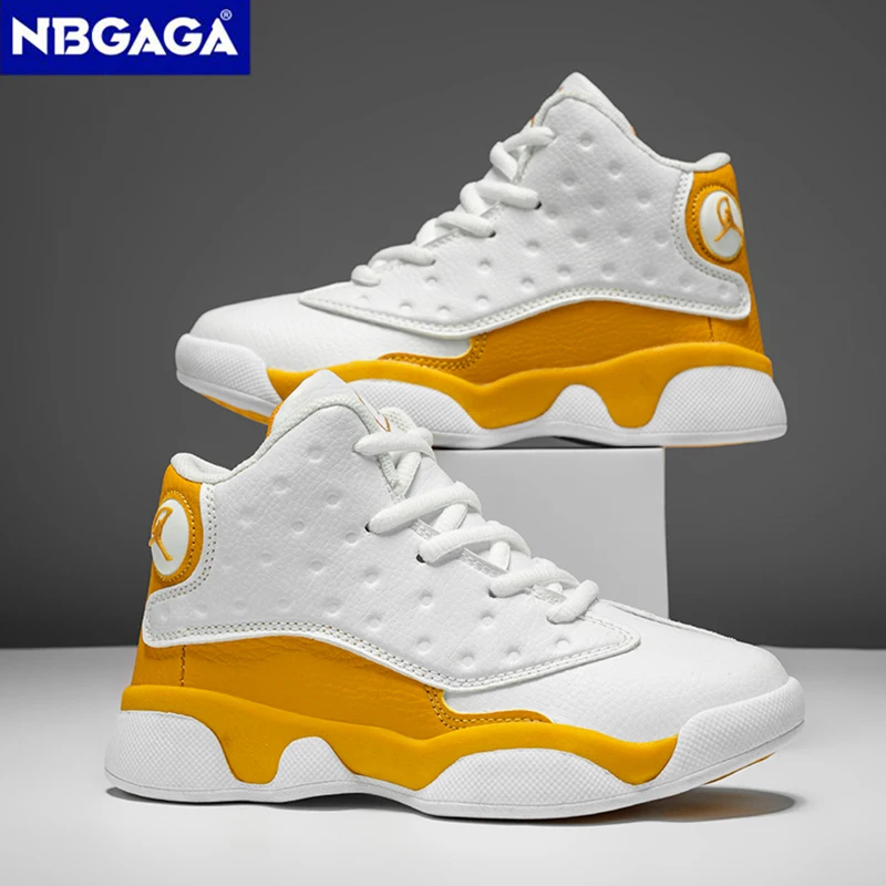 Children High Top Basketball Sneakers Non-slip Outdoor Sports Shoes for Boys Girls Student Casual Running Trainers Size 31-40