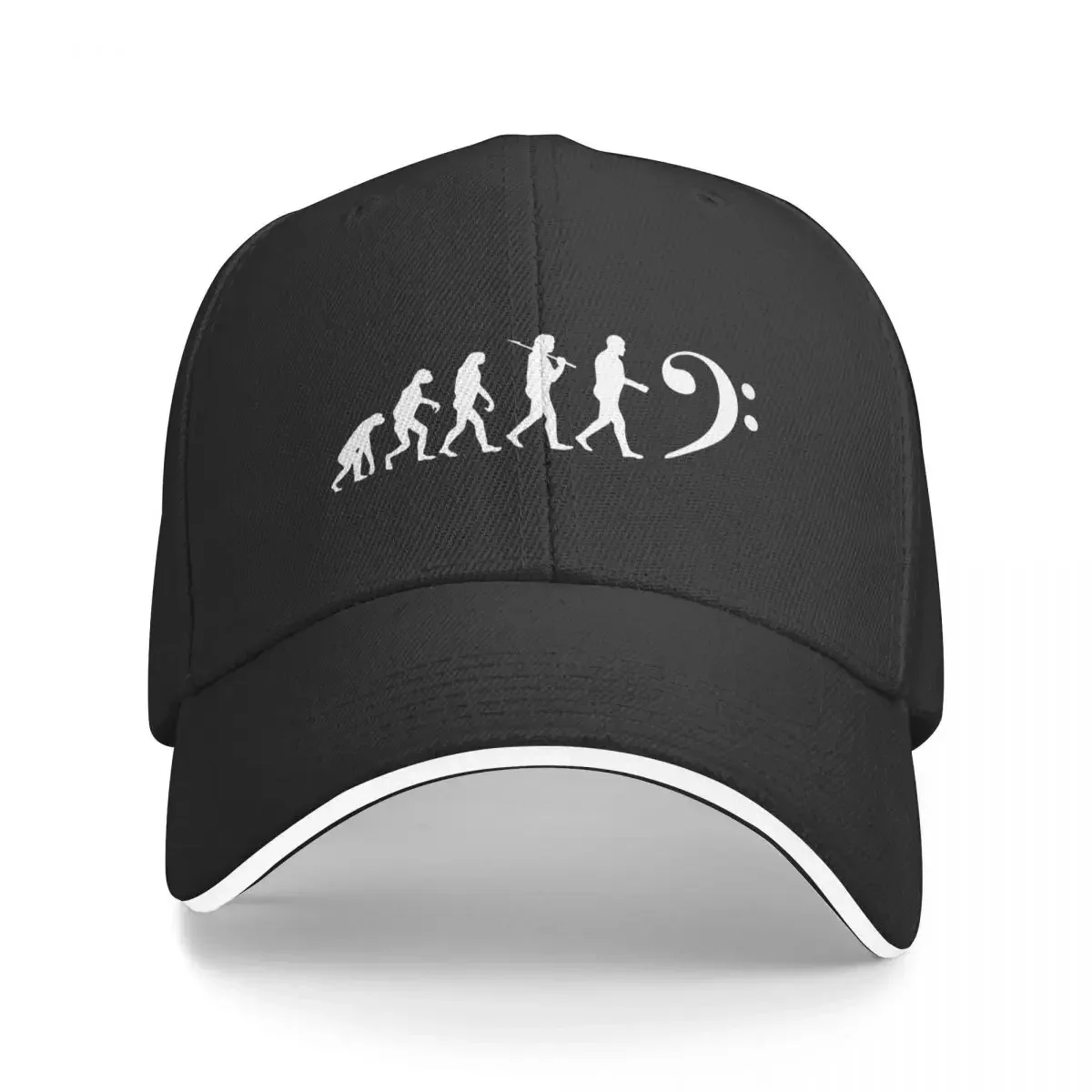 Bass Player Evolution Clef For Bassist Baseball Cap hiking hat Sports Cap Luxury Man Hat Golf Men Women's