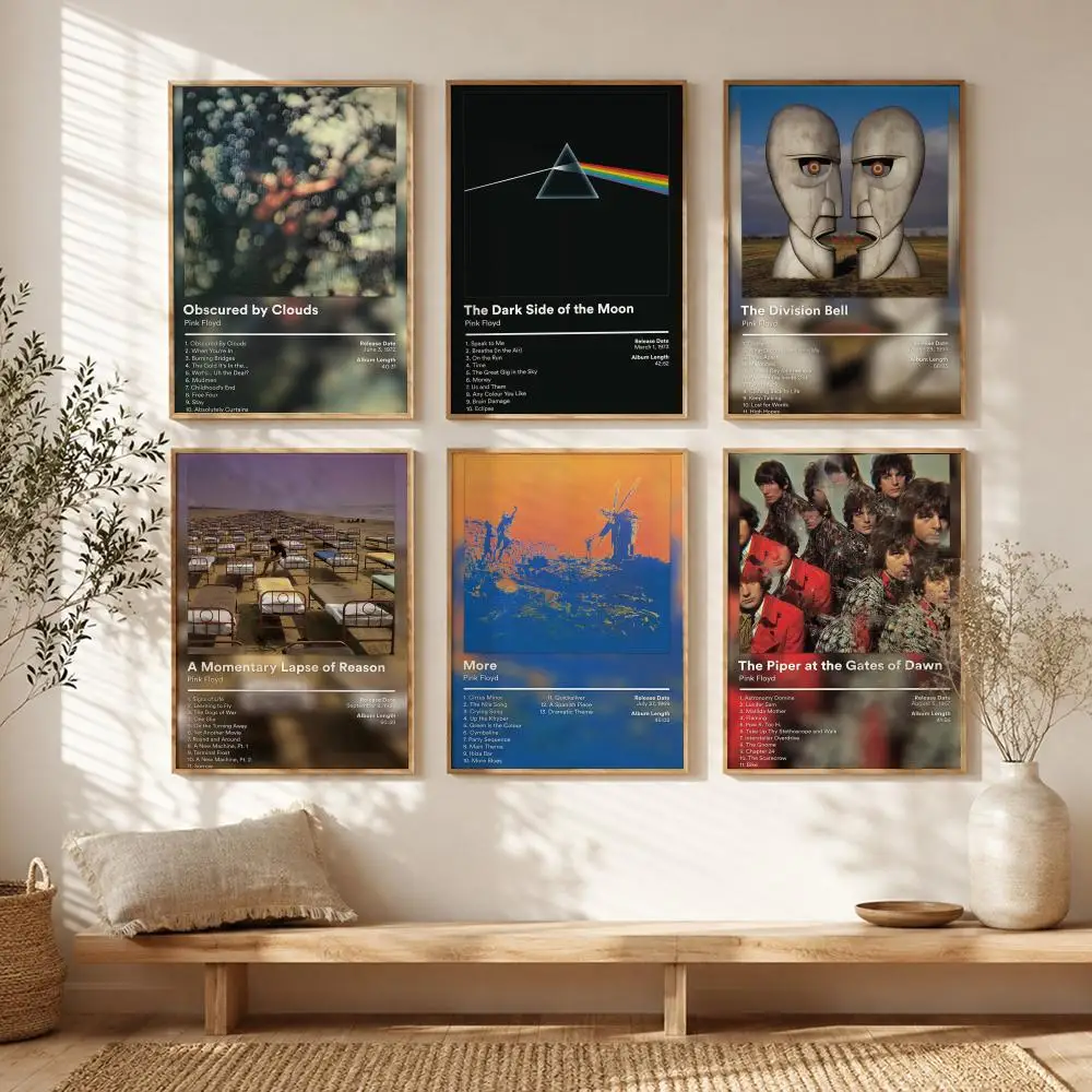 Progressive Rock Band P-Pink Floyd Poster All-match HD Waterproof Self-Adhesive Wall Art Sticker For Home Bedroom